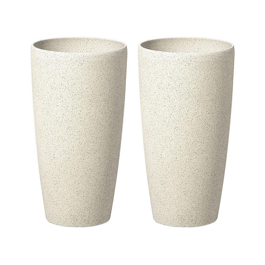 Beliani Lot de 2 pots de fleurs en Fibre d'argile Traditionnel ABDERA  