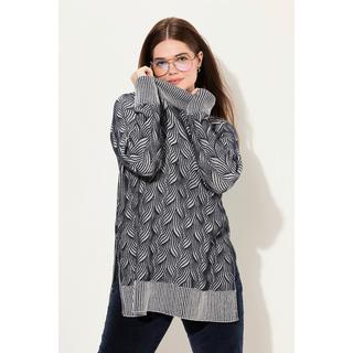 Ulla Popken  Maglione in cotone biologico con trecce e maniche lunghe 