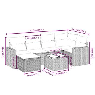 VidaXL set divano da giardino Polirattan  