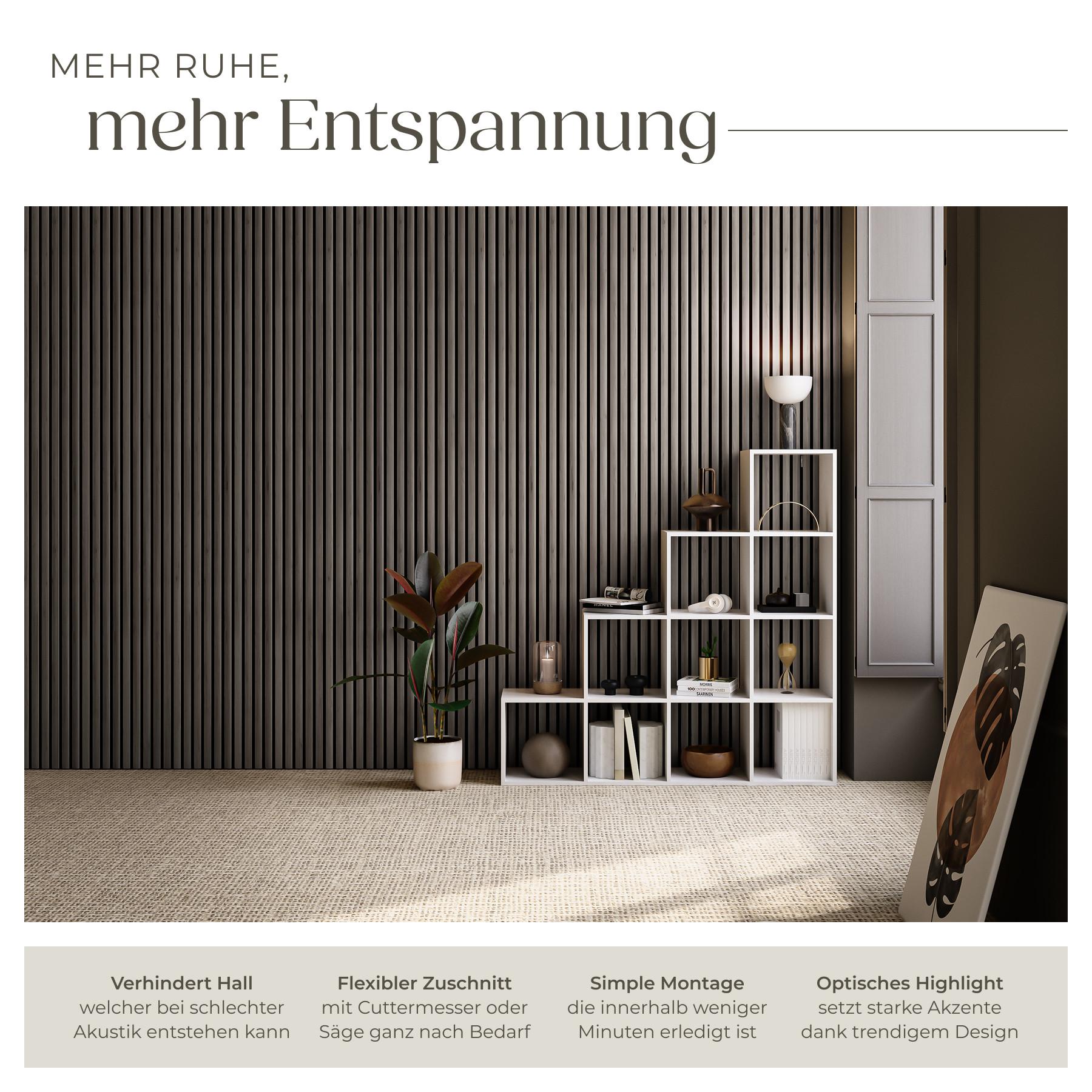 Tectake Akustikpaneele Sonic Wall Holzoptik in Eiche schallabsorbierender Filz - 4er Set  