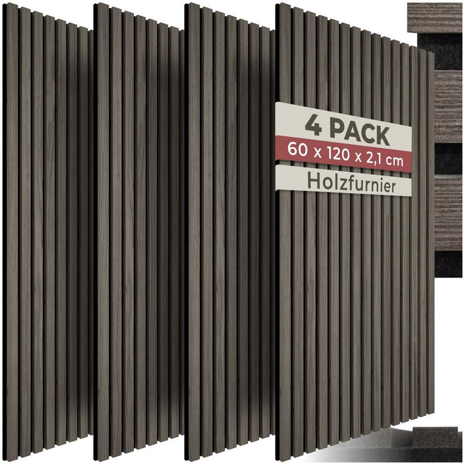 Panneaux acoustiques SONIC WALL Aspect bois en chêne gris - Lot de 4