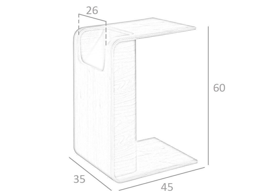 ANGEL CERDA Table d'angle rectangulaire en noyer  