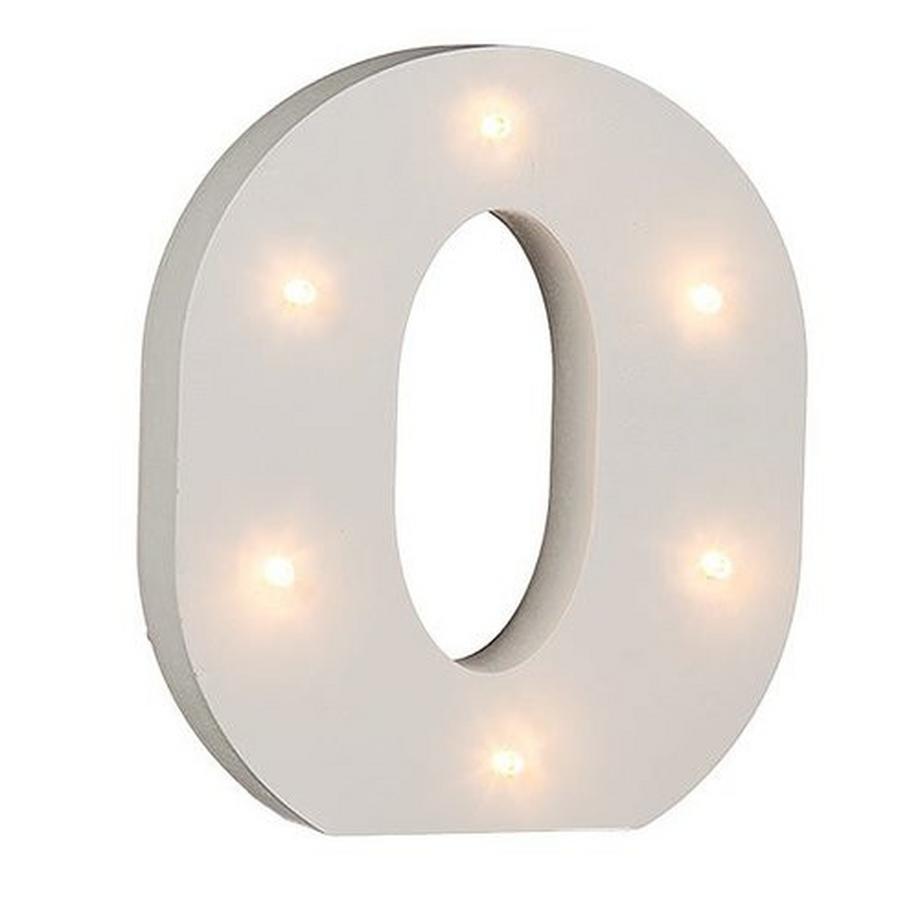 Lettres en bois lumineuses LED "O"