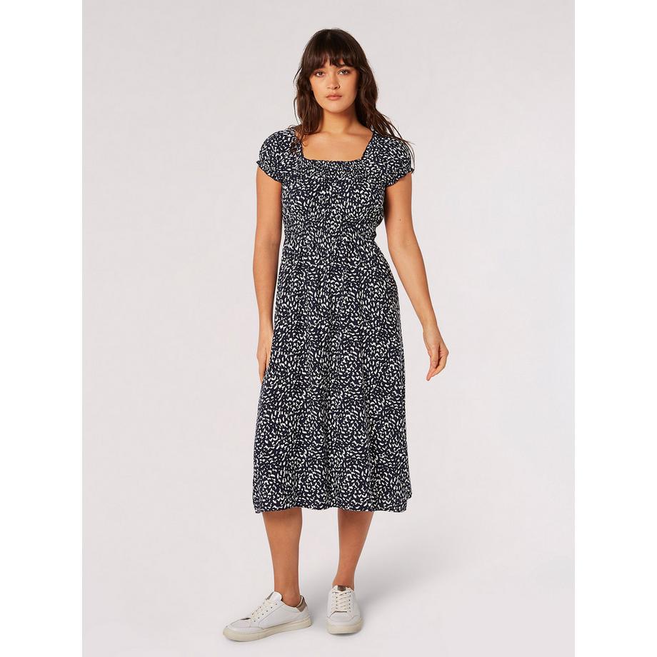 Midikleid mit Pinselpunkten