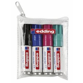 Edding EDDING 0.5 MINI EVIDENZIATORE 4 PZ PUNTA SOTTILE NERO, BLU, VERDE CHIARO, ROSSO  