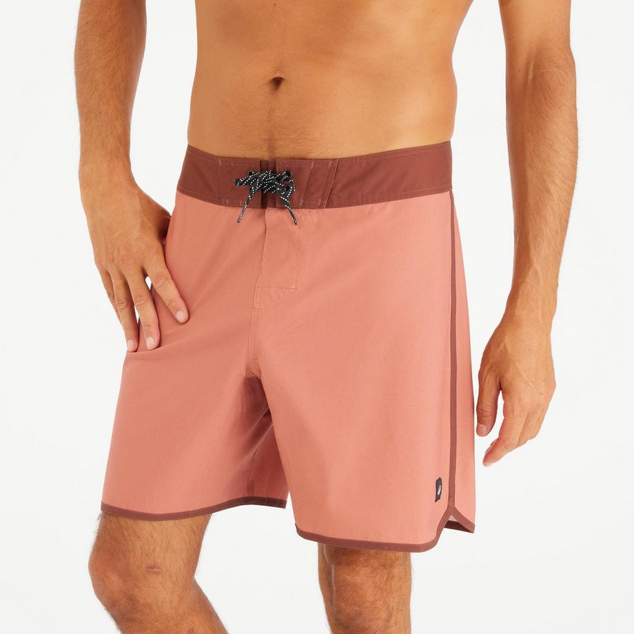 Boardshort - Men’s Boardshorts Surf 500 18" Long - Sober Bordeaux Sepia Brown