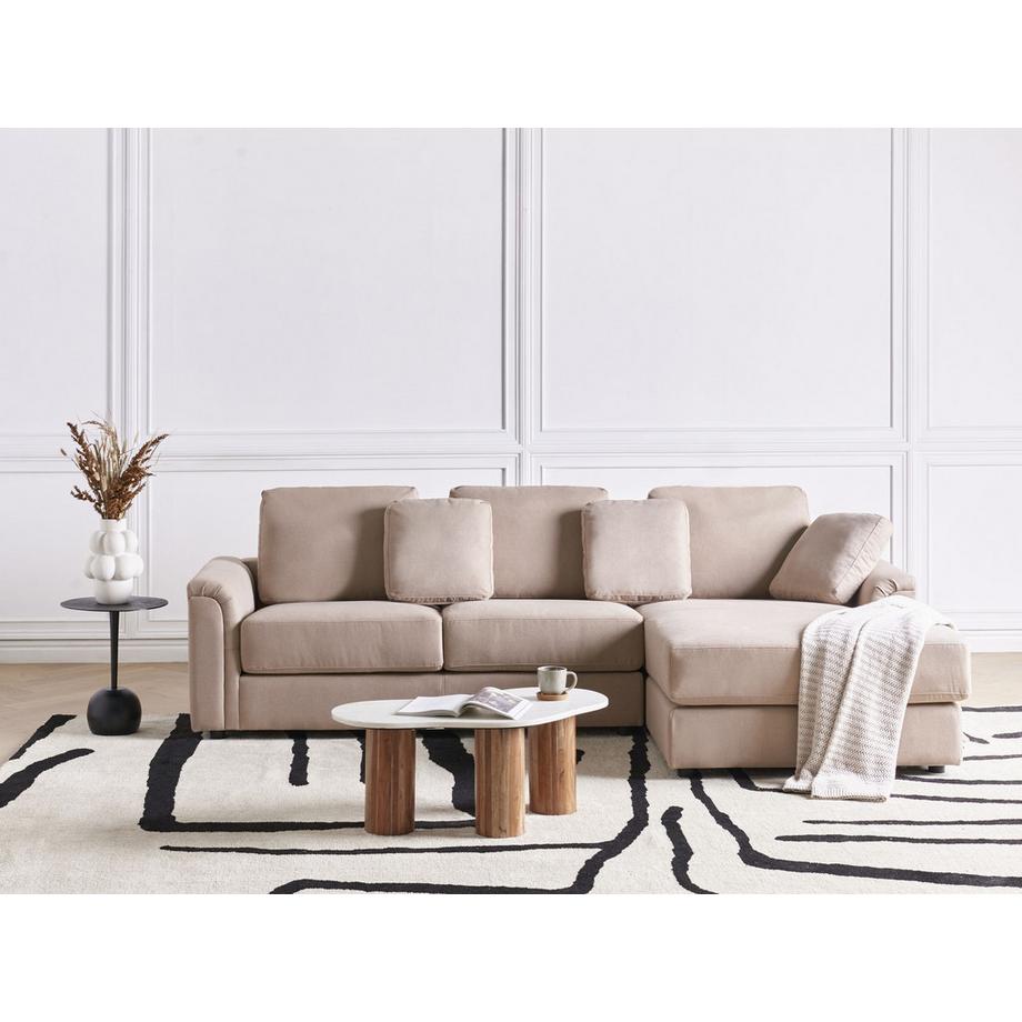 Beliani Canapé d'angle gauche en Tissu Traditionnel KOHLO  