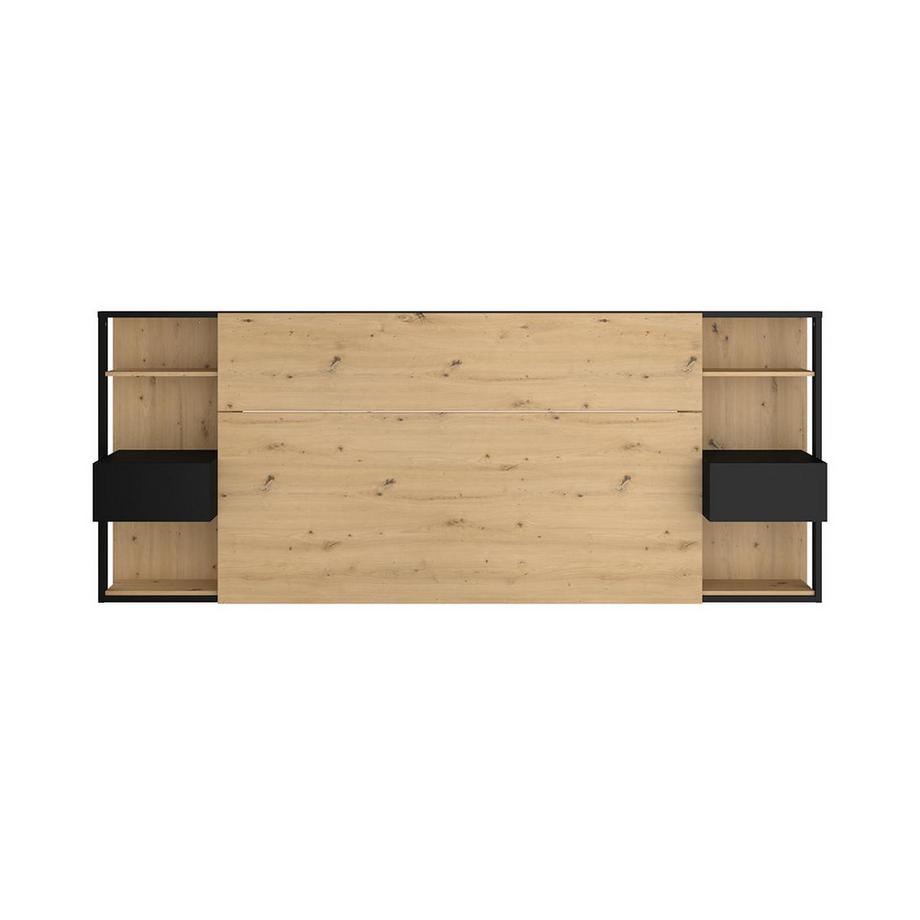 Vente-unique Testata letto con comodini 0 Rovere e Nero MISTA  