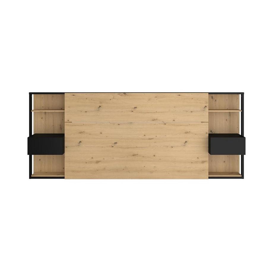 Vente-unique Testata letto con comodini 0 Rovere e Nero MISTA  