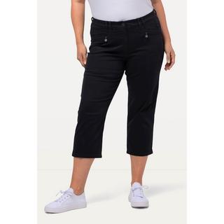 Ulla Popken  Pantaloni modello Mony lunghi fino al polpaccio in tessuto elasticizzato con tasche con zip 