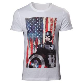 Bioworld  T-shirt - Captain America - Flag L 