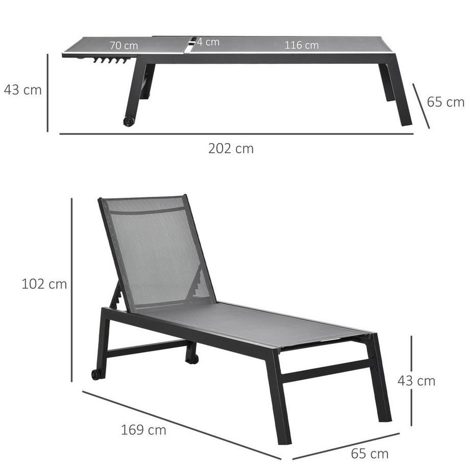 Outsunny Chaise longue  