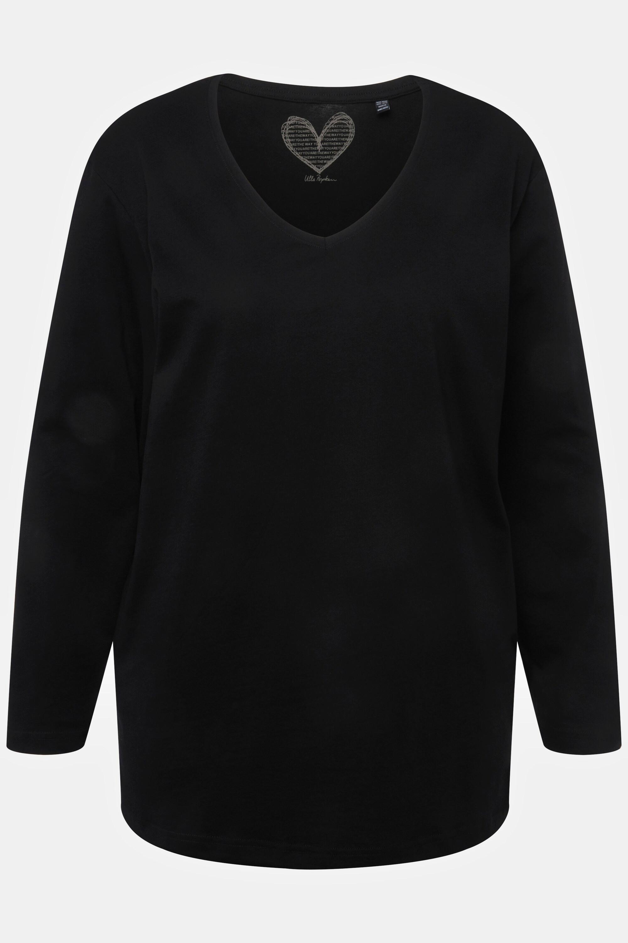 Ulla Popken  Maglia dalle linee morbide con scollo a V e maniche lunghe 