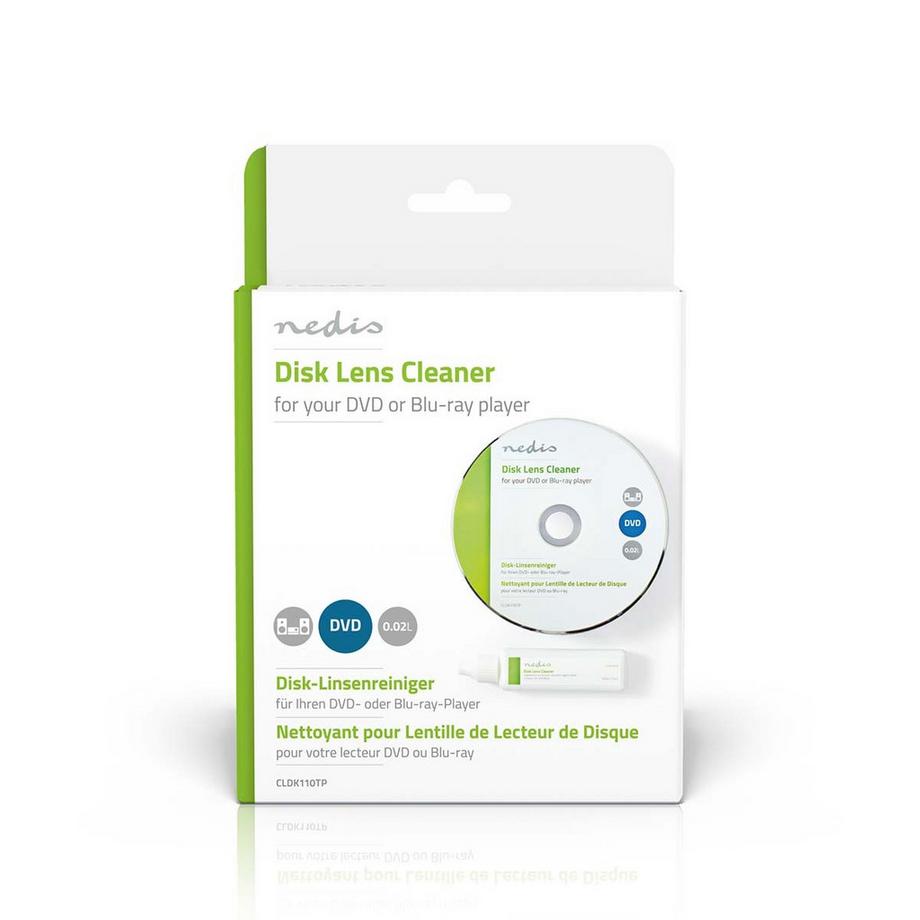 Nedis  Nettoyage de la lentille du disque | Disque de nettoyage | 20 ml | Lecteur Blu-ray / Lecteur DVD 