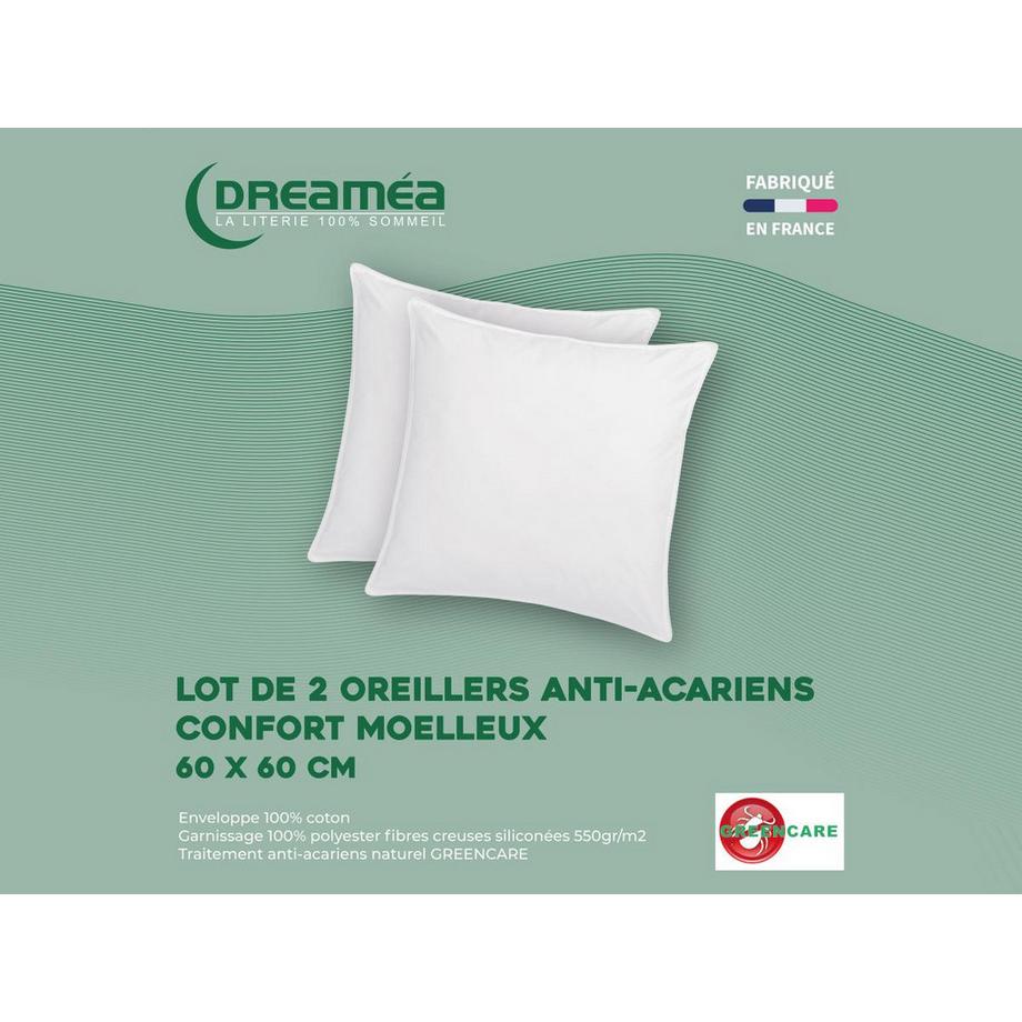 Vente-unique AZYLIA Cuscino Anti-Acaro 550 gr 60 x 60 cm  