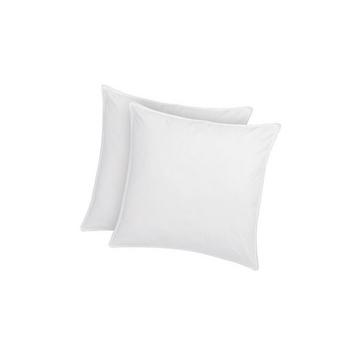 Lot de 2 oreillers traitement anti-acariens naturel Greencare - 60 x 60 cm - 550 gr - Blanc - coton - AZYLIA