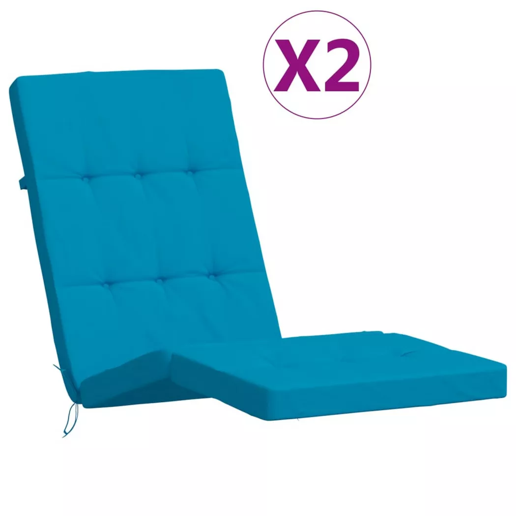 VidaXL - Coussin de chaise longue tissu, One Size, Bleu