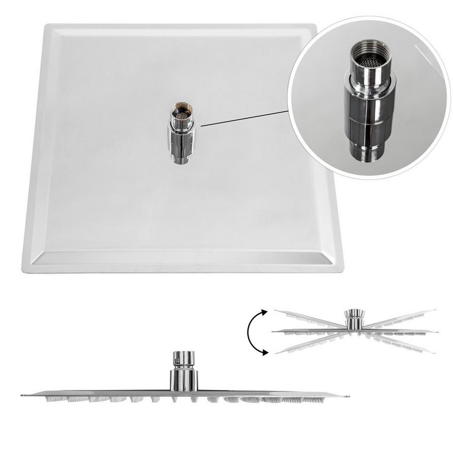 Tectake Soffione a pioggia  In acciaio inossidabile lucidato con effetto specchio  