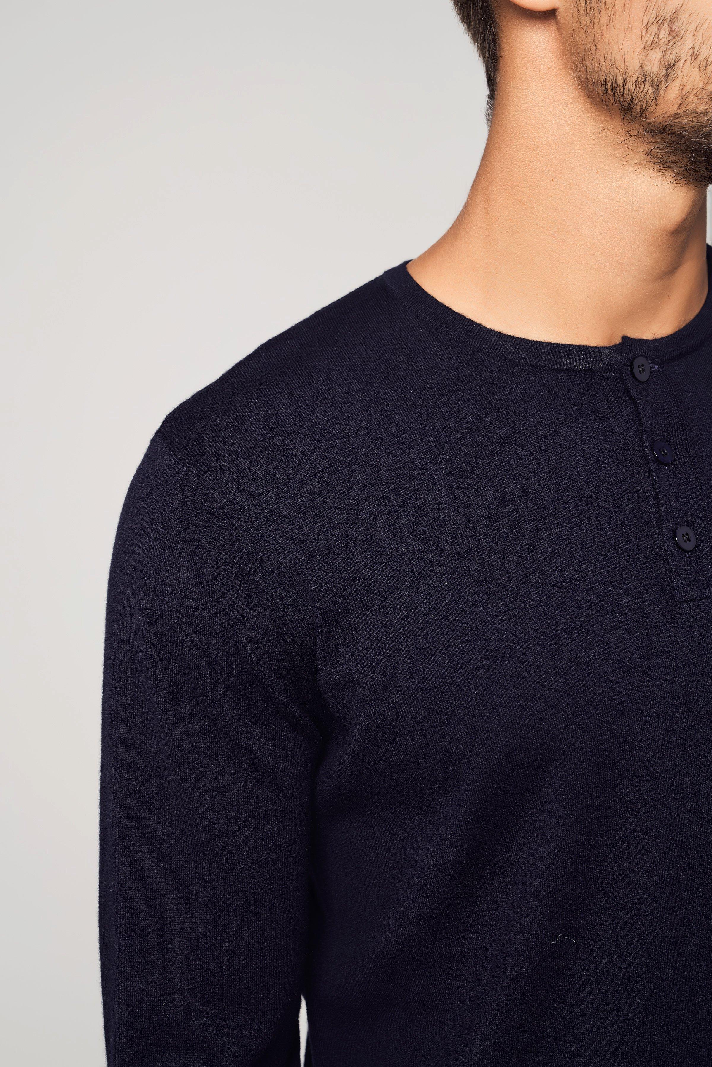 Bellemere New York  T-shirt Henley in cotone e cashmere 