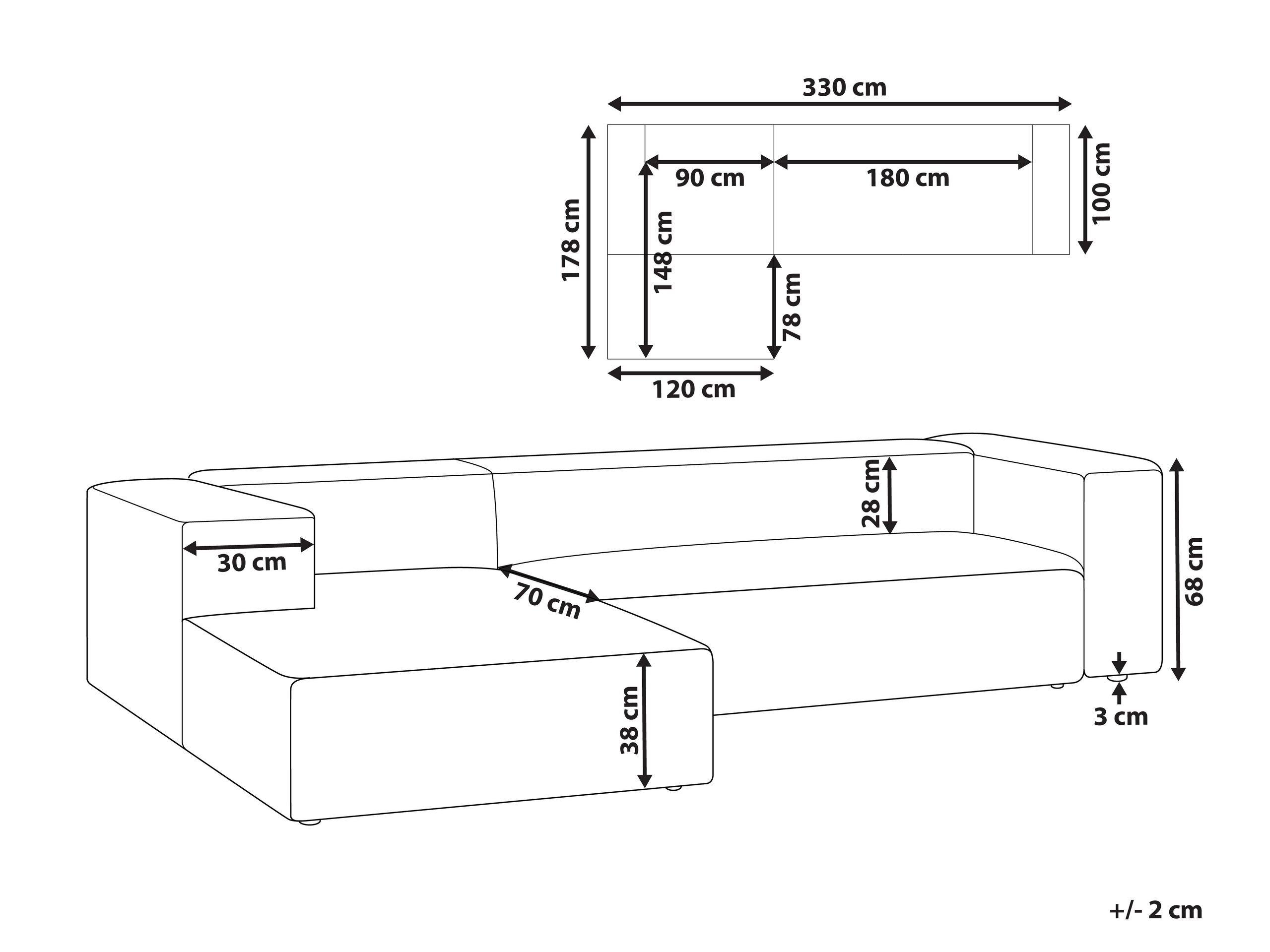 Beliani 3 Sitzer Sofa aus Samtstoff Skandinavisch VERNON  