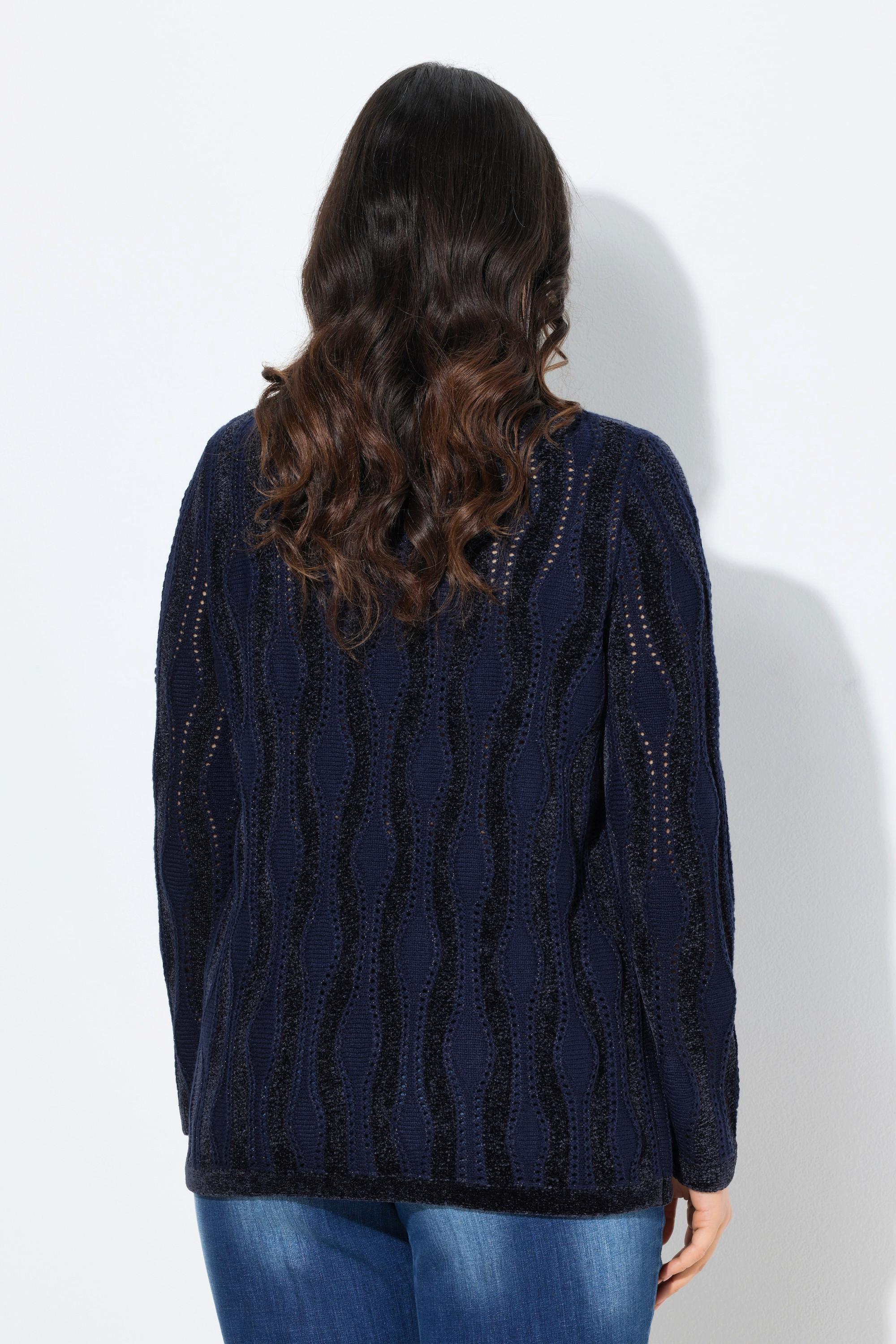 Ulla Popken Maglione Collo Alto Maniche Lunghe Ciniglia  