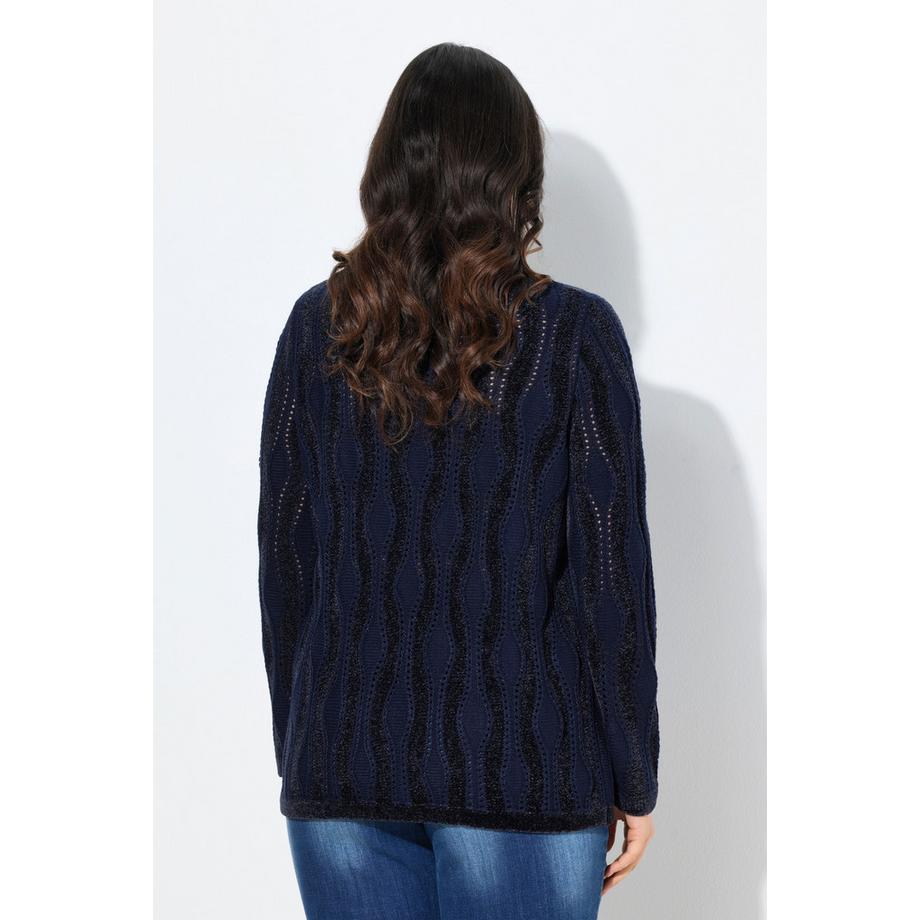 Ulla Popken Pull Col Montant Manches Longues Maille Chenille  