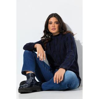 Ulla Popken Maglione Collo Alto Maniche Lunghe Ciniglia  