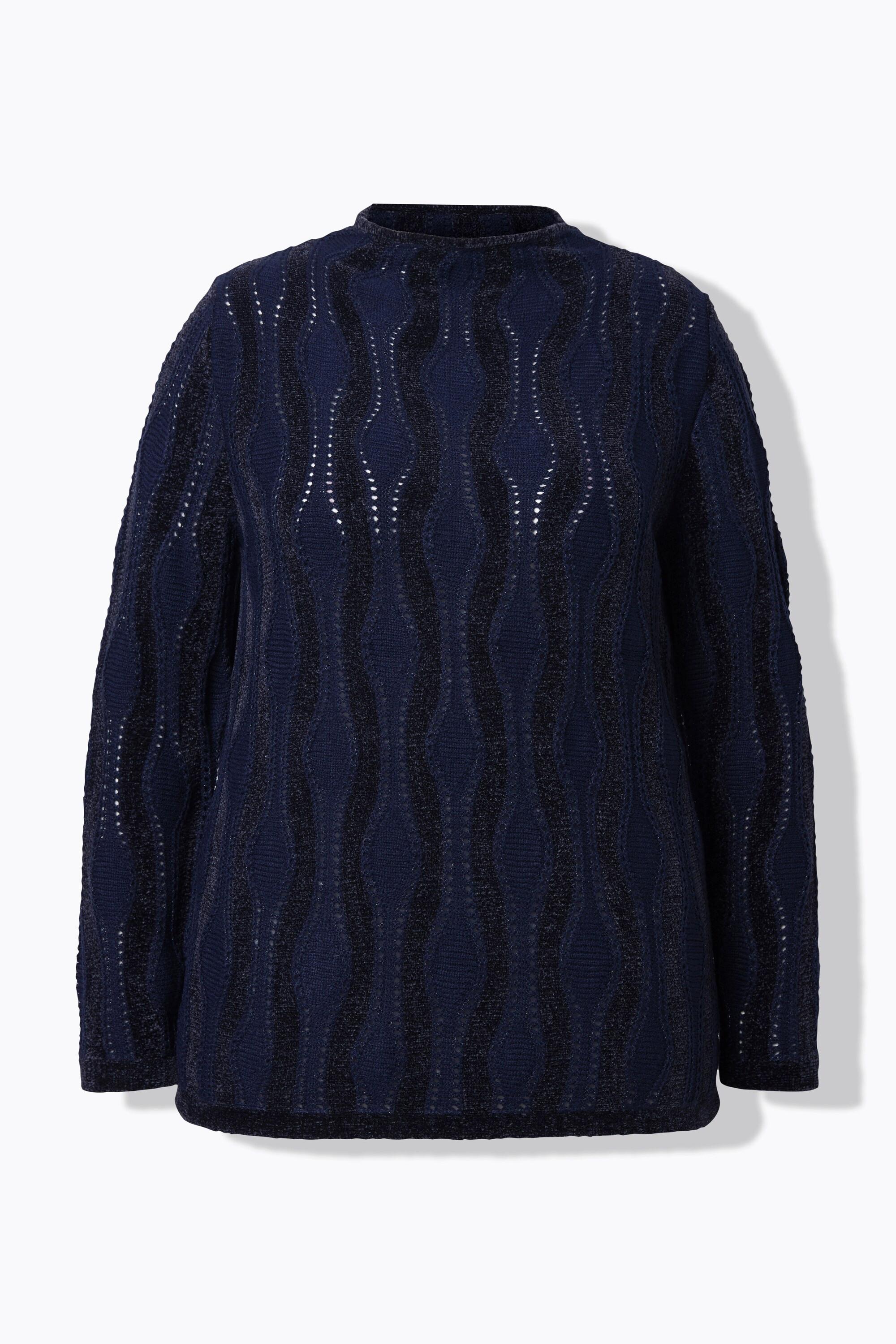 Ulla Popken Maglione Collo Alto Maniche Lunghe Ciniglia  