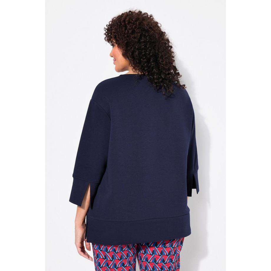 Ulla Popken Punto Sweatshirt Rundhals 3/4 Arm  