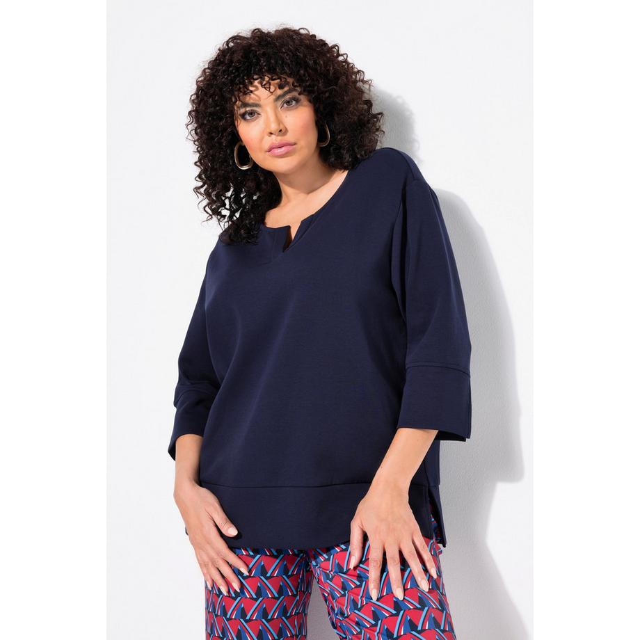 Ulla Popken Punto Sweatshirt Rundhals 3/4 Arm  
