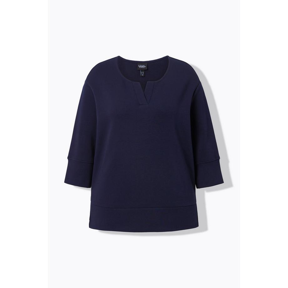 Ulla Popken Punto Sweatshirt Rundhals 3/4 Arm  