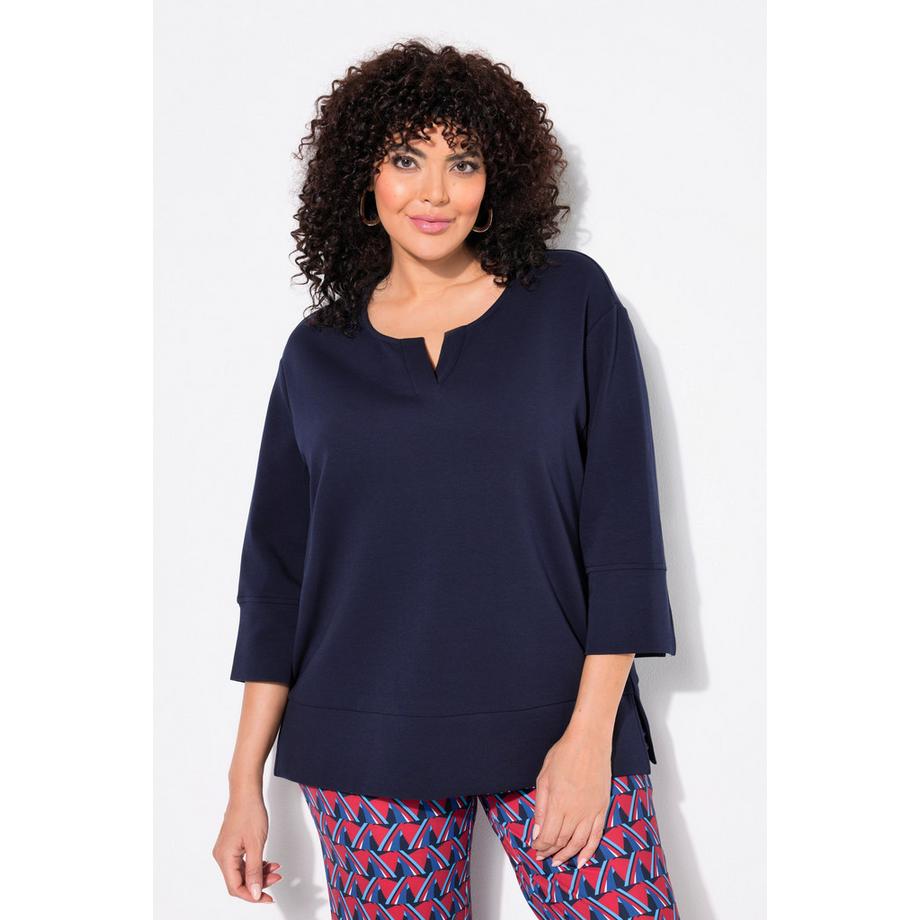 Ulla Popken Punto Sweatshirt Rundhals 3/4 Arm  