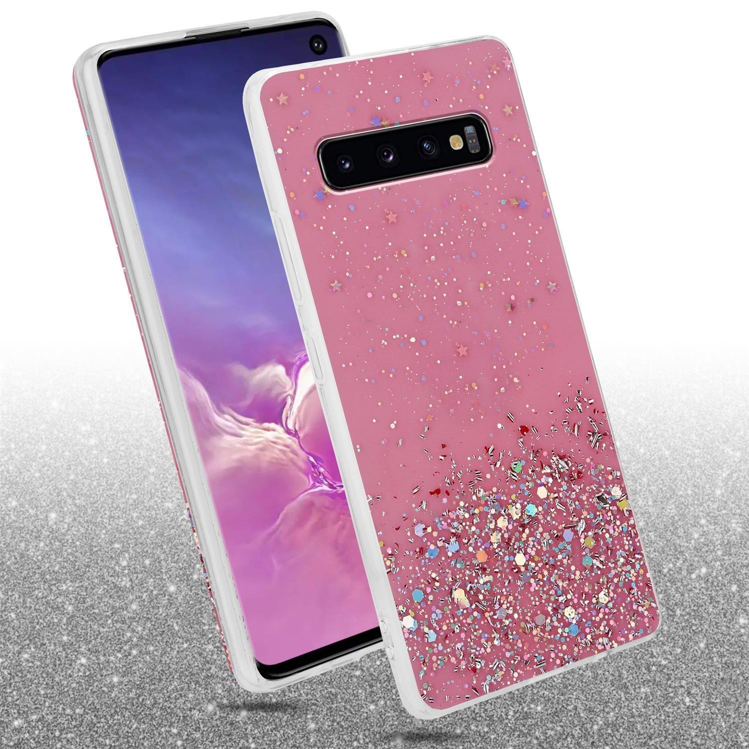 Cadorabo  Hülle für Samsung Galaxy S10 PLUS TPU Silikon mit funkelnden Glitter 