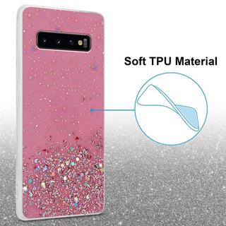 Cadorabo  Housse compatible avec Samsung Galaxy S10 PLUS - Coque de protection en silicone TPU flexible avec paillettes scintillantes 