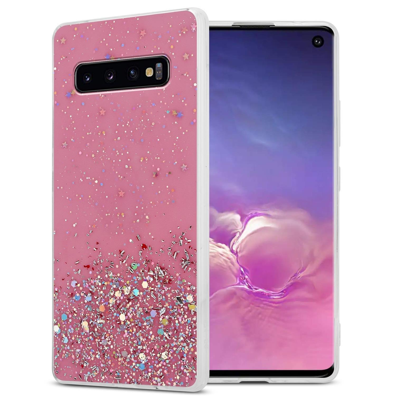 Cadorabo  Hülle für Samsung Galaxy S10 PLUS TPU Silikon mit funkelnden Glitter 