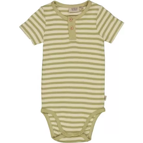 Wheat  Baby Body kurzarm green stripe 
