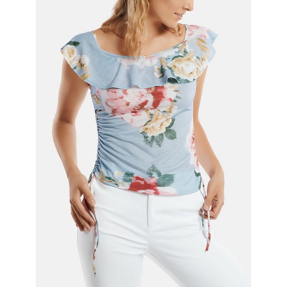 Gerafftes Top mit überhängenden Schultern Hawaii