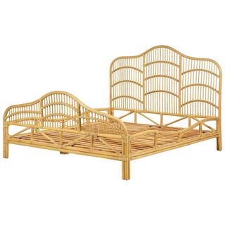 Beliani Bett mit Lattenrost aus Rattan Boho DOMEYROT  