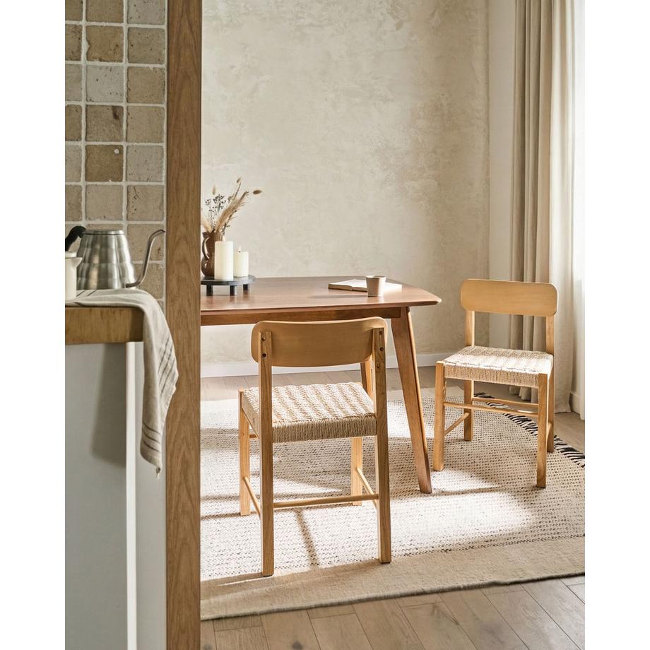 Beliani Lot de 2 chaises de salle à manger en Bois d'hévéa Boho ALLOS  