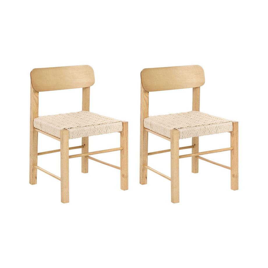 Set di 2 sedie da pranzo en Legno di caucciù Boho ALLOS