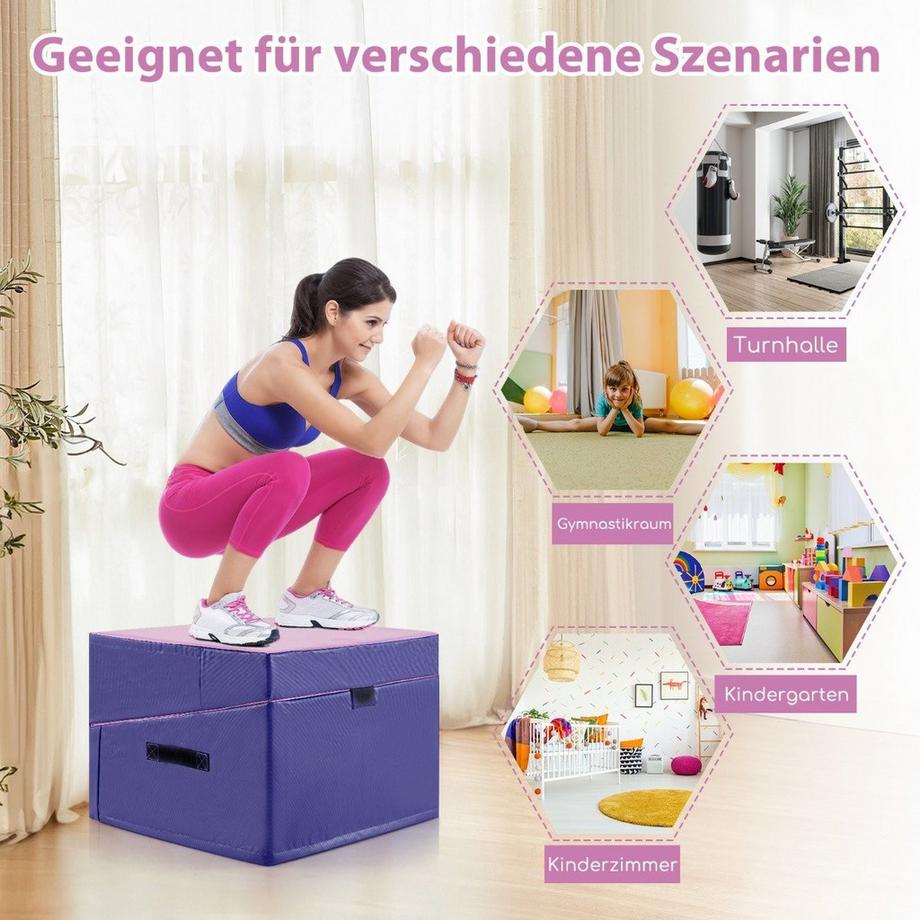 Northio  Tapis de gymnastique 2 en 1 avec poignée de transport Tapis de gymnastique incliné Tapis de sol souple en forme de coin 