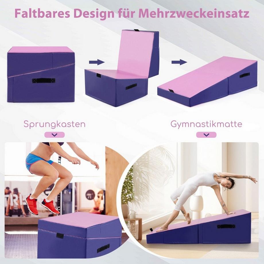 Northio  Tapis de gymnastique 2 en 1 avec poignée de transport Tapis de gymnastique incliné Tapis de sol souple en forme de coin 