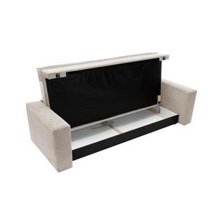 Vente-unique Sofa 3-Sitzer - Mit Schlaffunktion - Cord - Cremefarben - TILIA  