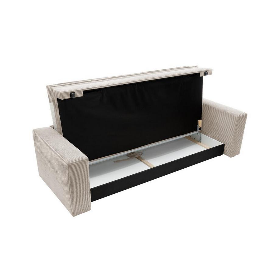 Vente-unique Sofa 3-Sitzer - Mit Schlaffunktion - Cord - Cremefarben - TILIA  