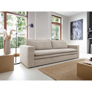 Vente-unique Sofa 3-Sitzer - Mit Schlaffunktion - Cord - Cremefarben - TILIA  