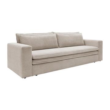 Sofa 3-Sitzer - Mit Schlaffunktion - Cord - Cremefarben - TILIA
