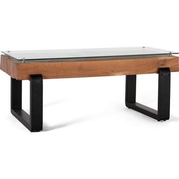 Table basse bois recyclé marron 120