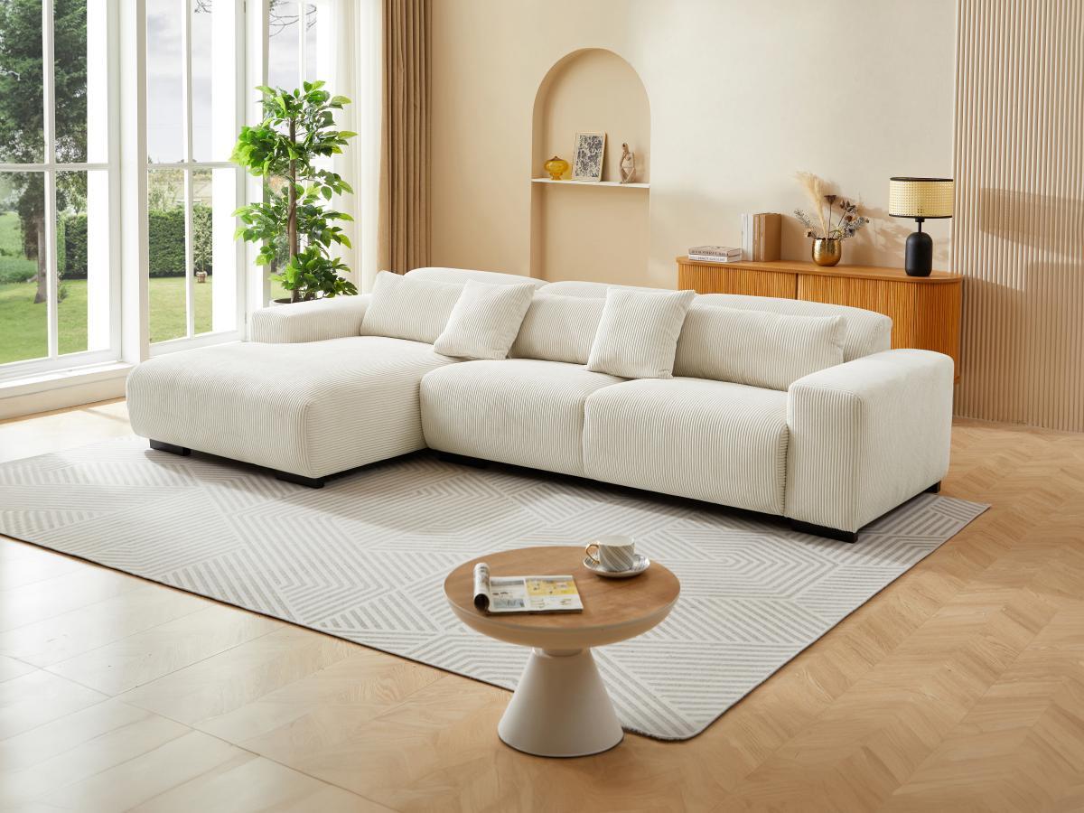 Maison Céphy Ecksofa - Ecke links - Cord - Beige - OVENTINO  