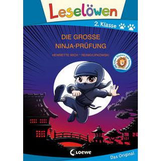 Leselöwen 2. Klasse - Die große Ninja-Prüfung (Großbuchstabenausgabe) Wich, Henriette; Loewe Erstlesebücher (Hrsg.); Reinki, Kaja (Illustrationen); Lipkowski, Ron (Illustrationen) Copertina rigida 