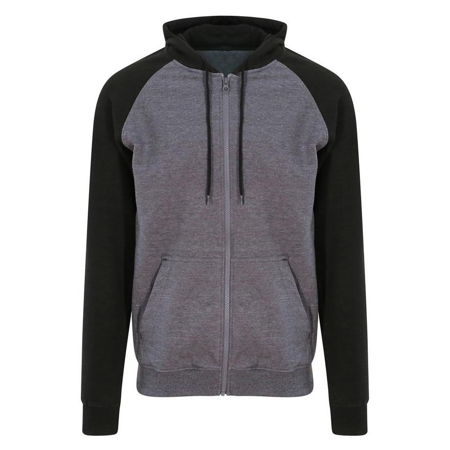 AWDis Felpa con Cappuccio Full Zip Baseball  